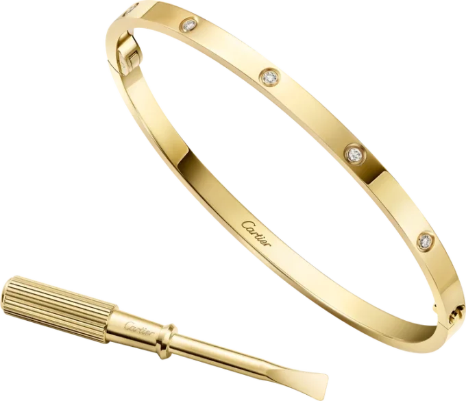 Pulseira Love, modelo pequeno, 10 diamantes