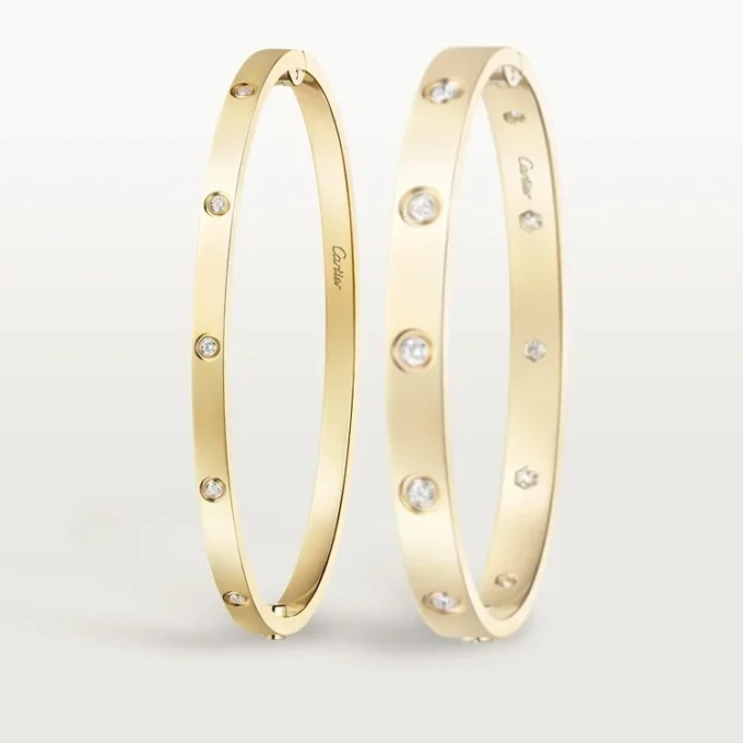 Pulseira Love, modelo pequeno, 10 diamantes