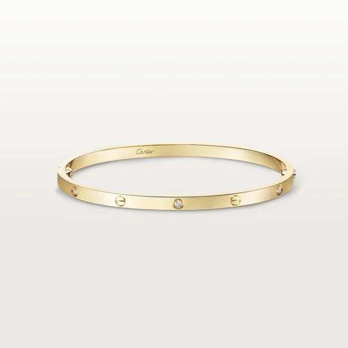Pulseira Love, modelo pequeno, 6 diamantes