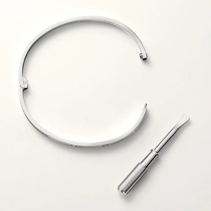 Pulseira Love, modelo pequeno, 6 diamantes
