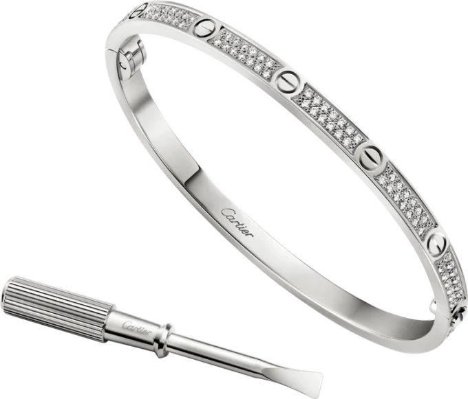 Pulseira Love, modelo pequeno, pavé