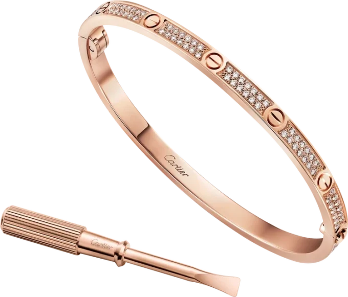 Pulseira Love, modelo pequeno, pavé