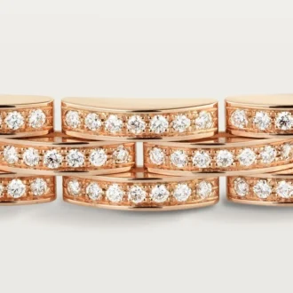 Pulseira Maillon Panthere, Três Filas, Pavé