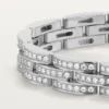 Pulseira Maillon Panthere, Três Filas, Pavé