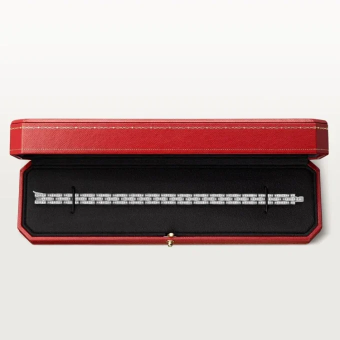 Pulseira Maillon Panthere, Três Filas, Pavé