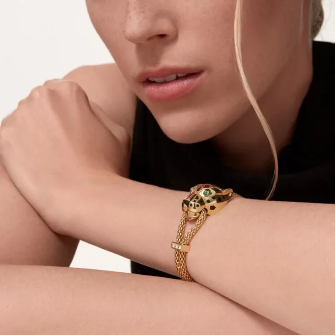Pulseira Panthere de Cartier, com corrente, diamantes