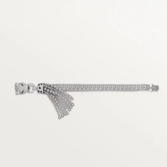 Pulseira Panthere De Cartier, em corrente, semi-pavimentada