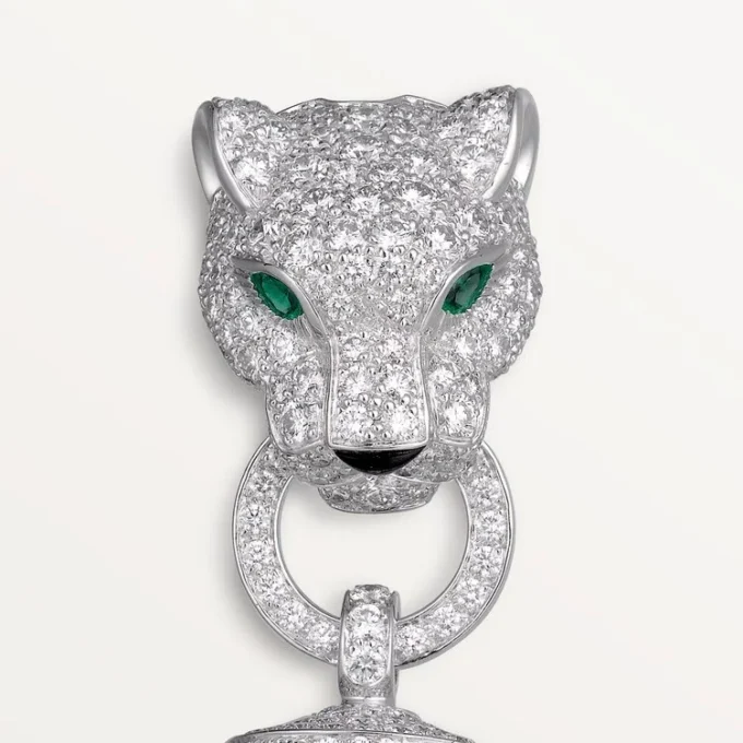 Pulseira Panthere De Cartier, em corrente, semi-pavimentada