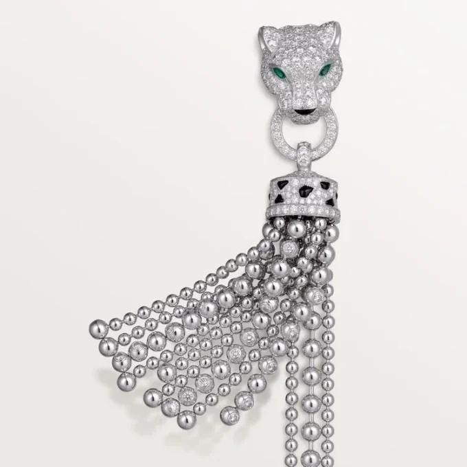 Pulseira Panthere De Cartier, em corrente, semi-pavimentada