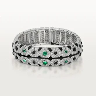 Pulseira Panthere De Cartier, Esmeralda, Pavé