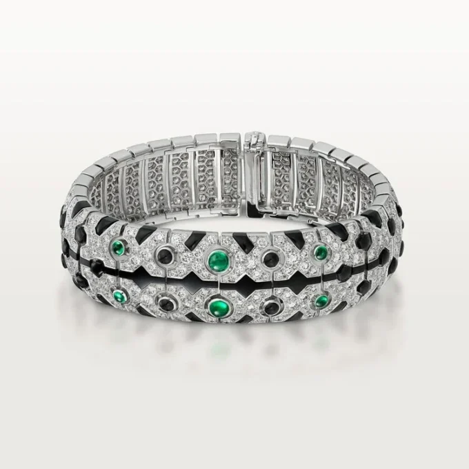 Pulseira Panthere De Cartier, Esmeralda, Pavé