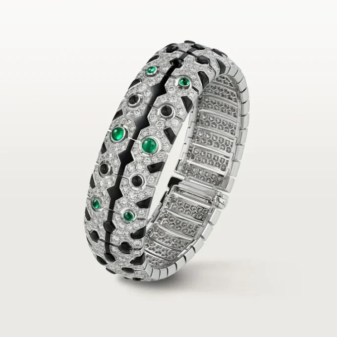 Pulseira Panthere De Cartier, Esmeralda, Pavé