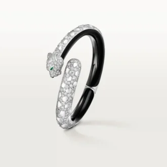Pulseira Panthere De Cartier, Laca Preta, Pavé