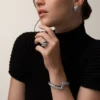Pulseira Panthere De Cartier, Laca Preta, Pavé