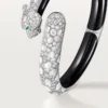 Pulseira Panthere De Cartier, Laca Preta, Pavé