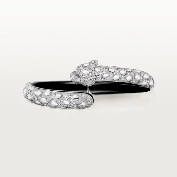 Pulseira Panthere De Cartier, Laca Preta, Pavé