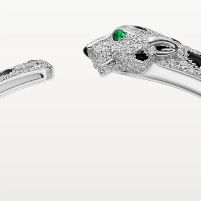 Pulseira Panthere De Cartier, modelo médio, pavé