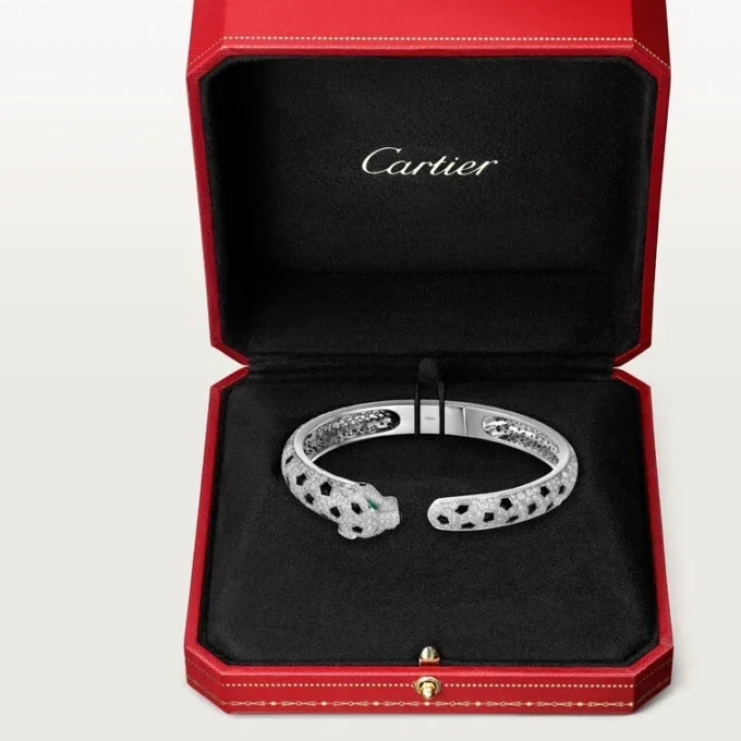 Pulseira Panthere De Cartier, modelo médio, pavé