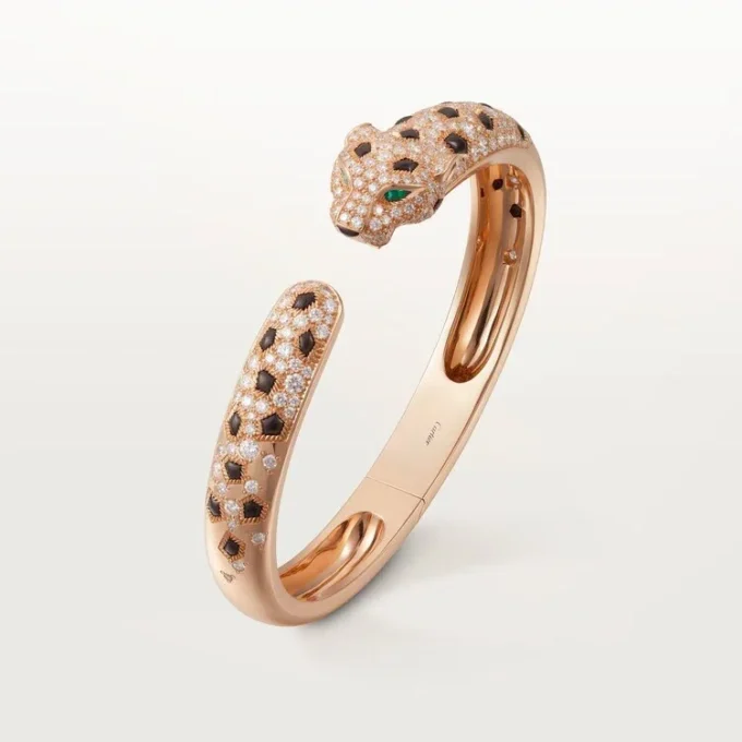 Pulseira Panthere De Cartier, modelo médio, semi-pavé