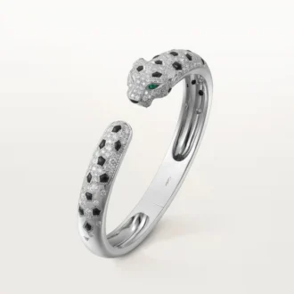 Pulseira Panthere De Cartier, modelo médio, semi-pavé