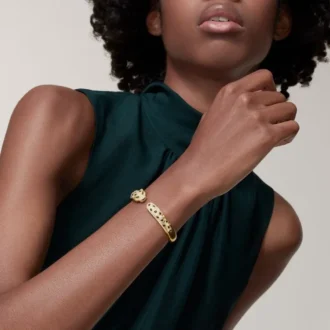Pulseira Panthere De Cartier, modelo médio, semi-pavé