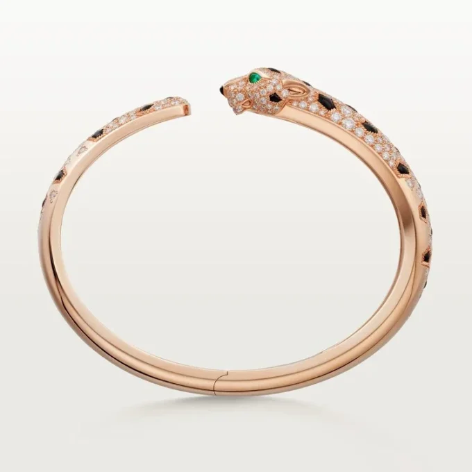 Pulseira Panthere De Cartier, modelo médio, semi-pavé