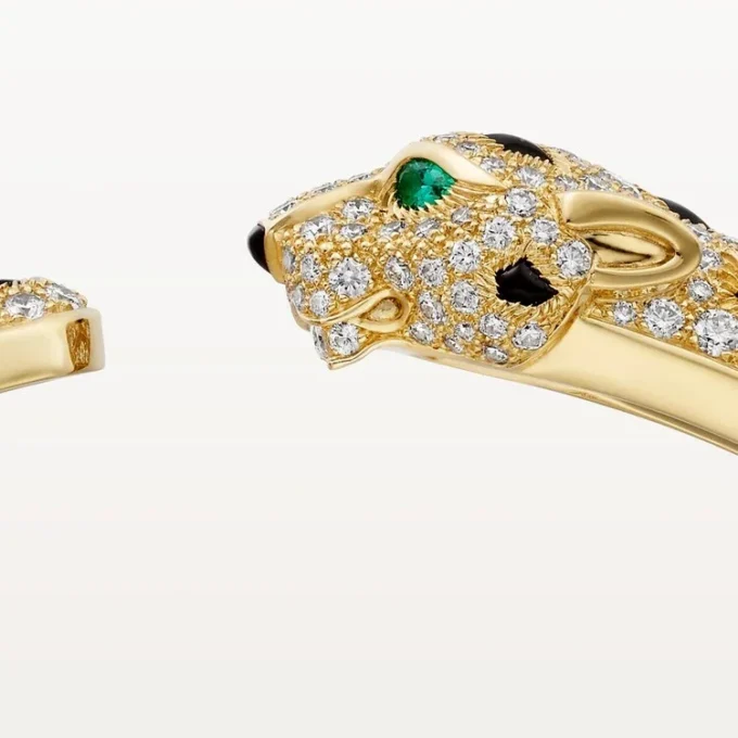 Pulseira Panthere De Cartier, modelo médio, semi-pavé