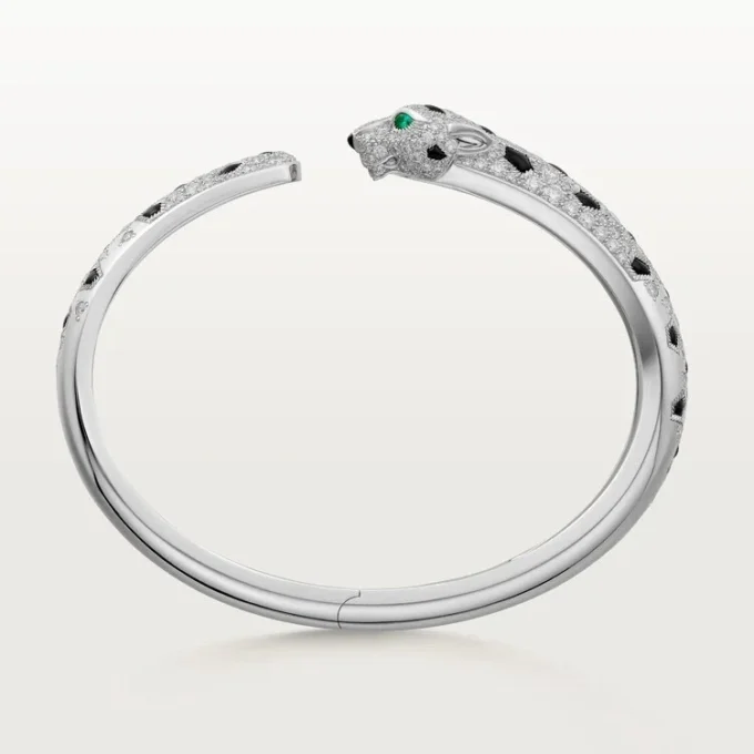 Pulseira Panthere De Cartier, modelo médio, semi-pavé