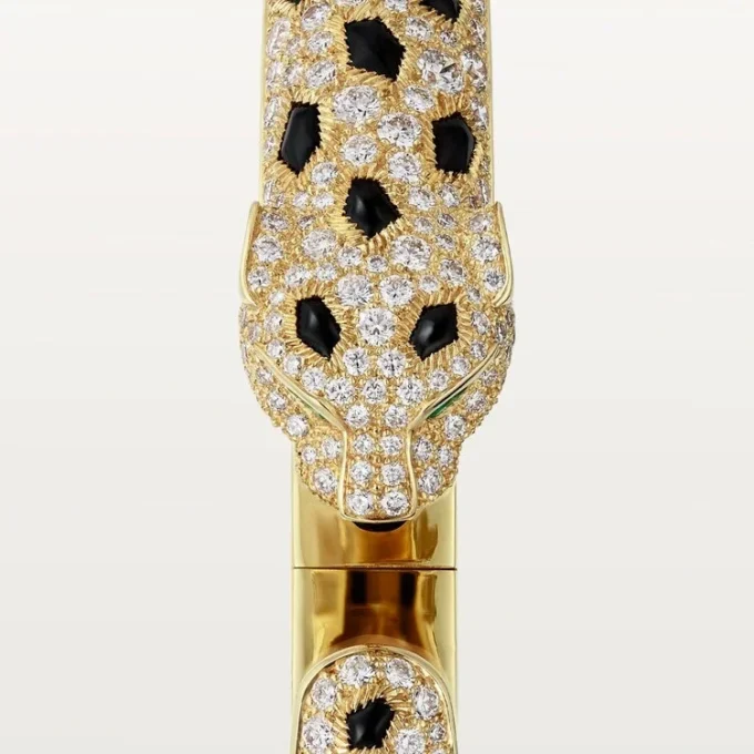 Pulseira Panthere De Cartier, modelo médio, semi-pavé