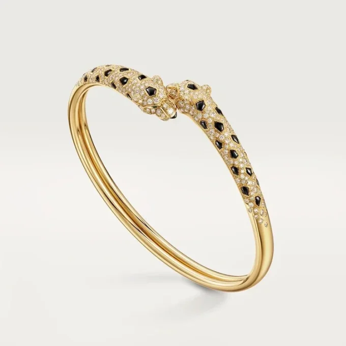 Pulseira Panthere De Cartier, modelo pequeno, semi-pavé