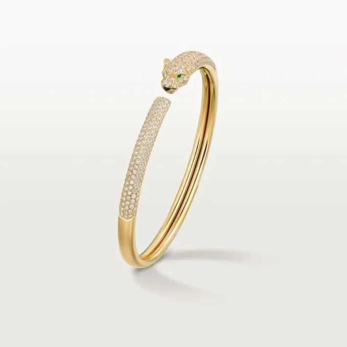 Pulseira Panthere De Cartier, modelo pequeno, semi-pavé