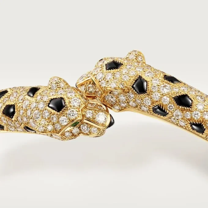 Pulseira Panthere De Cartier, modelo pequeno, semi-pavé