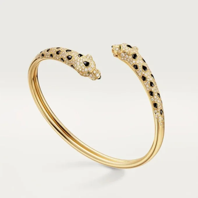 Pulseira Panthere De Cartier, modelo pequeno, semi-pavé