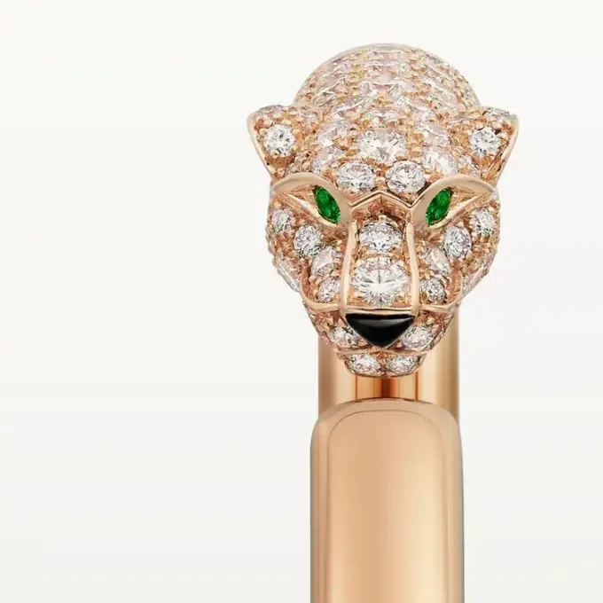 Pulseira Panthere De Cartier, modelo pequeno, semi-pavé