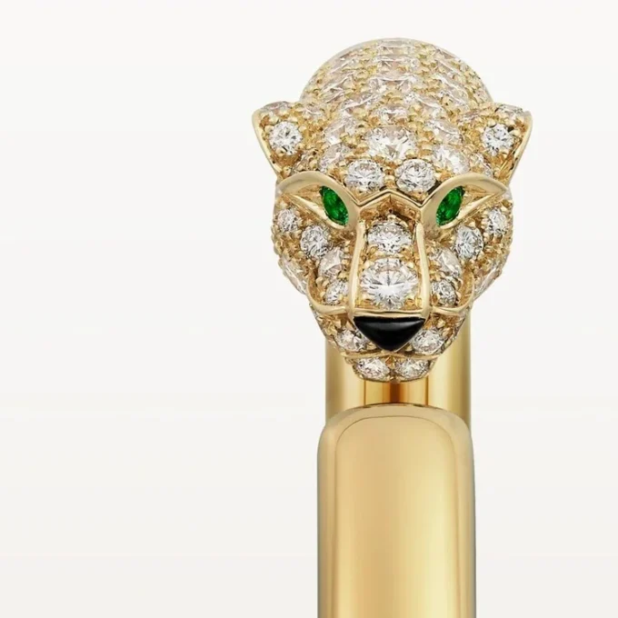Pulseira Panthere De Cartier, modelo pequeno, semi-pavé