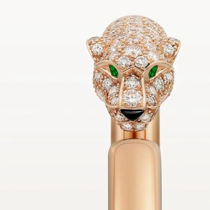 Pulseira Panthere De Cartier, modelo pequeno, semi-pavé