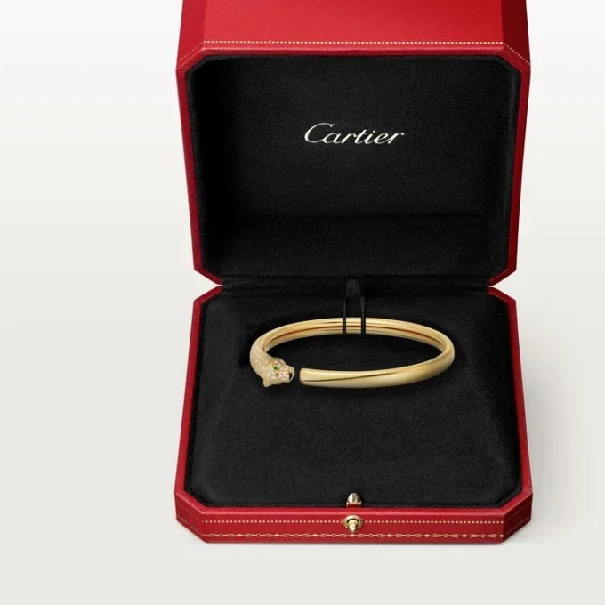 Pulseira Panthere De Cartier, modelo pequeno, semi-pavé