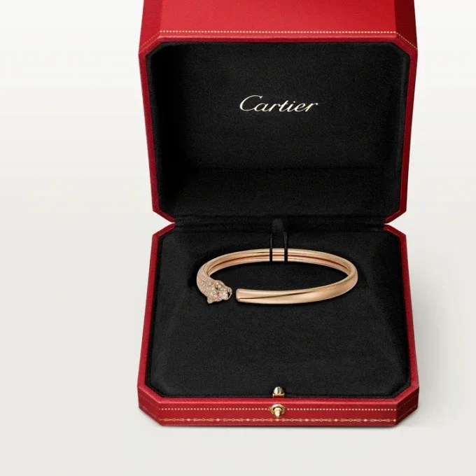 Pulseira Panthere De Cartier, modelo pequeno, semi-pavé
