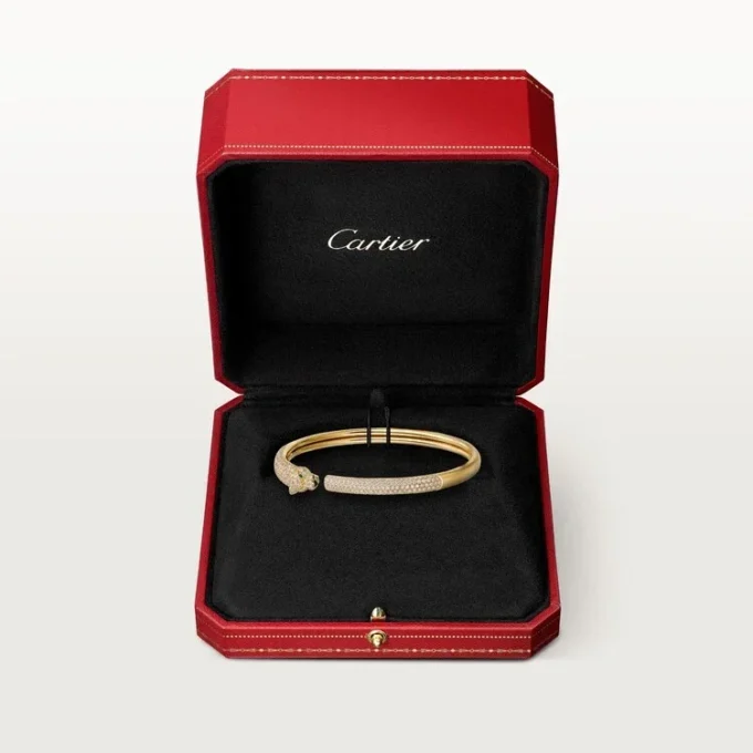 Pulseira Panthere De Cartier, modelo pequeno, semi-pavé