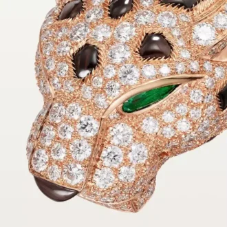 Pulseira Panthere De Cartier, obsidiana, pavé