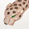 Pulseira Panthere De Cartier, obsidiana, pavé