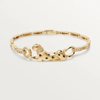 Pulseira Panthere De Cartier – Ouro Amarelo, Laca, Diamante, Granada Tsavorita, Ônix – Cartier