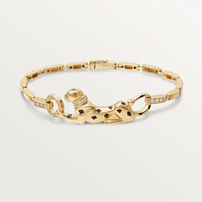 Pulseira Panthere De Cartier – Ouro Amarelo, Laca, Diamante, Granada Tsavorita, Ônix – Cartier