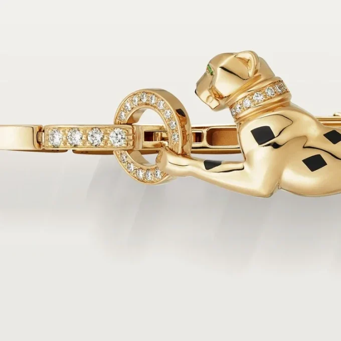 Pulseira Panthere De Cartier – Ouro Amarelo, Laca, Diamante, Granada Tsavorita, Ônix – Cartier